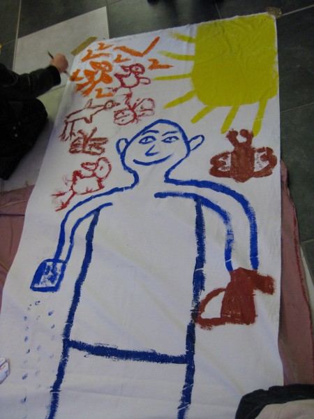L'oeuvre des ateliers peinture.